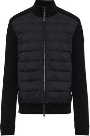 Moncler Gevlokte Cardigan - Heren - Vesten - Zwart - L - Wol - Truien & Vesten
