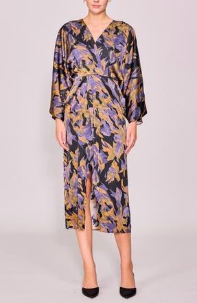 Melloday Wide Neck Long Sleeve Midi Dress in Harvest at Nordstrom Rack, Size X-Small