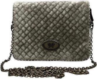 Bottega Veneta Pre-owned Cross Body Bags, female, Gray, Size: ONE SIZE Pre-owned Wool Shoulder Bag