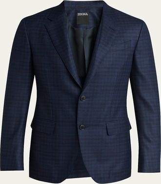Ermenegildo Zegna Mens 15milmil15 Wool Check Two-Button Sport Coat
