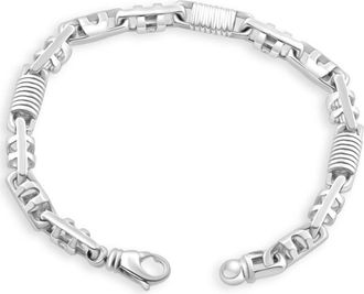 Pompeii3 Mens 14k Gold (30gram) or Platinum (57gram) 6.5mm Link Bracelet 8.5