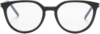 Saint Laurent Eyewear round-frame glasses - unisex - Acetate - 52 - Black