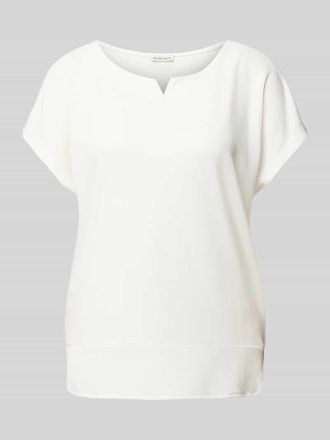 Tom Tailor Regular Fit T-Shirt aus Materialmix in Ecru, Größe XL