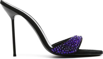 PARIS TEXAS 105mm Holly Lidia sandals - women - Calf Suede/Calf Leather/Crystal/Calf Leather - 38.5 - Black