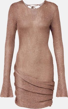 Bananhot Abito corto Jones drappeggiato con paillettes