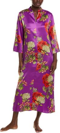Natori Crysanthe Printed Satin Zip Caftan