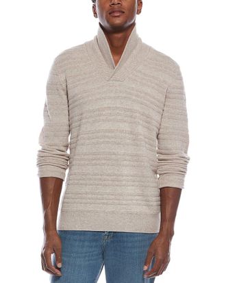 Kier + J Shawl Collar Fancy Stitch Wool & Cashmere-Blend Pullover