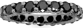 Pompeii3 2 CT Black Diamond Eternity Ring 10K Black Gold Size Selectable