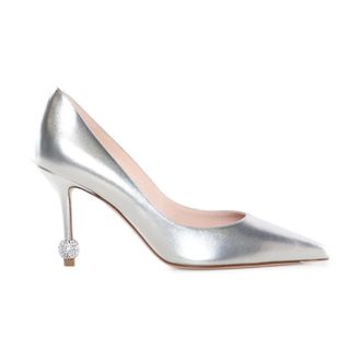 Roger Vivier Pumps, female, Gray, Size: 7 1/2 US Metallic Leather Pumps