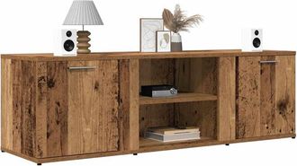 Berkfield Home TV Cabinet Old Wood 120x34x37 cm Engineered Wood in Brown | Size: 120 x 34 x 37 cm