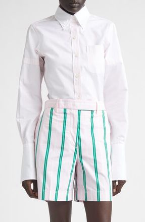 Thom Browne Classic Fit French Cuff Cotton Poplin Button-Down Shirt in Light Pink at Nordstrom, Size 2 Us