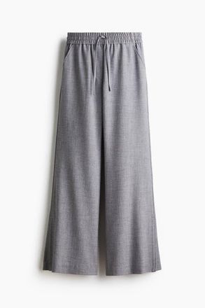 H&M Flared Drawstring Trousers in Gray Melange at Nordstrom, Size Xx-Large