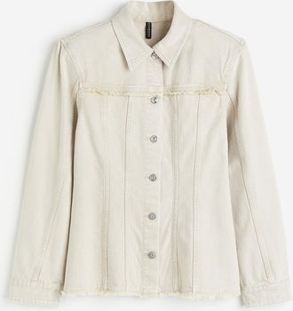 H&M Jeansjacke mit Schulterpolstern - Beige