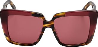 Ferragamo Womens Rectangular Acetate Sunglasses SF1060SN - Brown - One Size