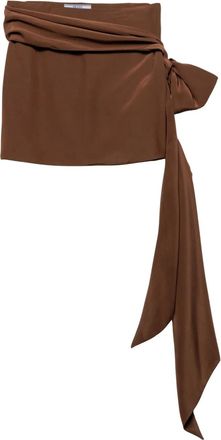 Prada Minigonna in cr&ecirc;pe de chine - Marrone