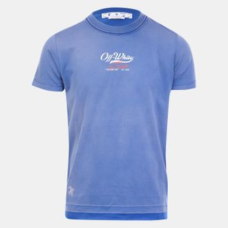 Off-white Heren Off White Wave Off Raw Slim T-shirt in paars-wit