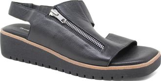 Django & Juliette Kemma Side Zip Sandal in Black Leather at Nordstrom, Size 41