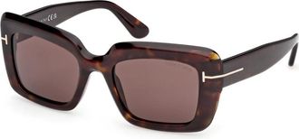 Tom Ford Leila Zonnebrillen - Dames - Zonnebrillen - Bruin - 52 MM - Accessoires