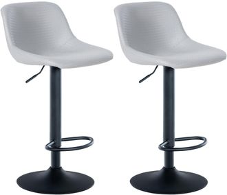 Clp Set De 2 Taburetes De Bar Loft Gris Simil Cuero