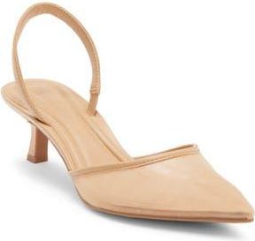 Open Edit Cammie Kitten Heel Slingback Pump in Beige Nude at Nordstrom Rack, Size 5.5