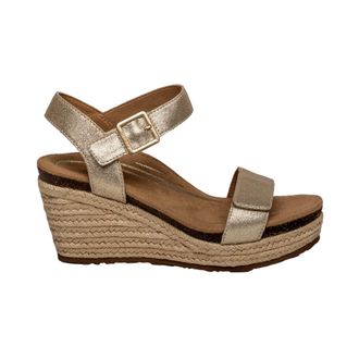 Aetrex Sydney Quarter Espadrille Wedge Champagne / Gold EW751 Womens