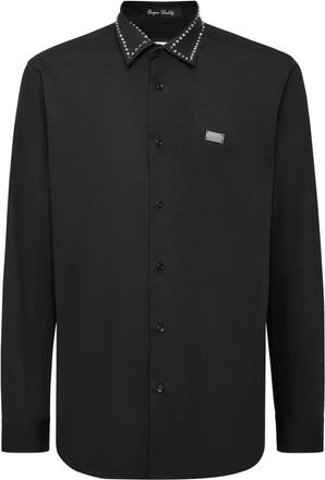 Philipp Plein Sugar Daddy Cut Shirt - Heren - Casual Overhemden - Zwart - M - Katoen - Overhemden