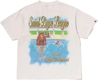 A Bathing Ape x Saint Mxxxxxx League T-Shirt White 0ZXTEM906091RWHX