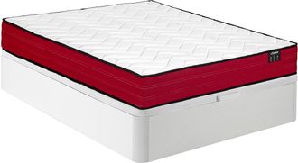Vente-Unique Conjunto 160 x 200 cm somier con arc&oacute;n blanco + colch&oacute;n de muelles ensacados 20 cm de grosor - JUBIA de YSM&Eacute;E