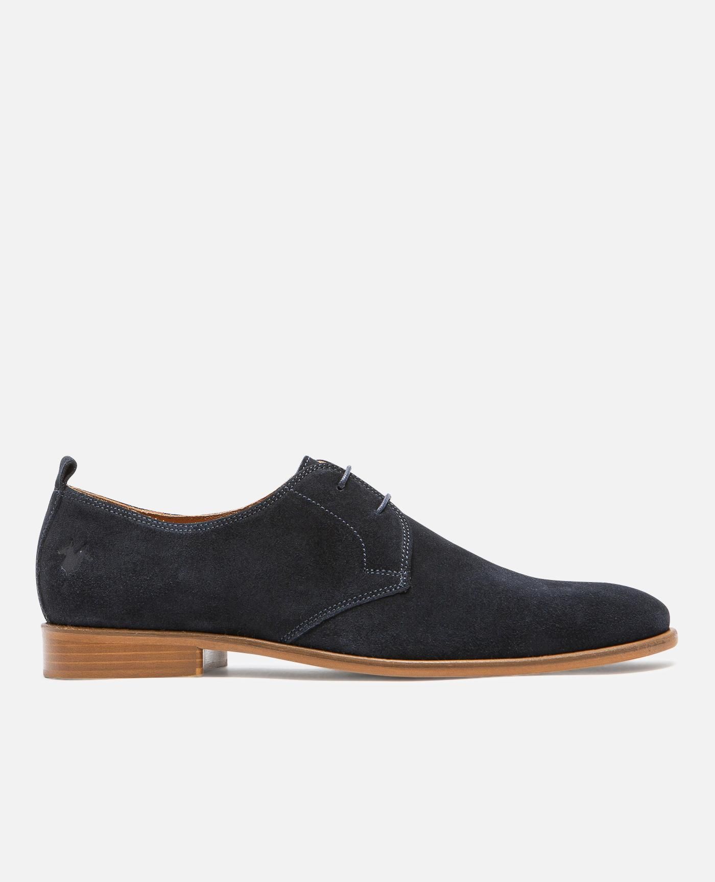 Digel Simon Chaussures Homme Cuir Lisse à Lacets - Élégantes Chaussures Affaires Bleu Foncé