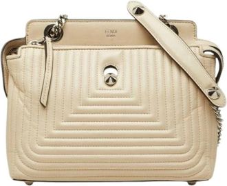 Fendi Pre-owned Shoulder Bag - Dames - Vintage Schoudertas - Beige - ONE Size - Leer - Vintage