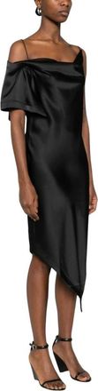 Iro One-Shoulder Asymmetrical Drape Dress - Dames - Feestkleedjes - Zwart - M - Kleedjes