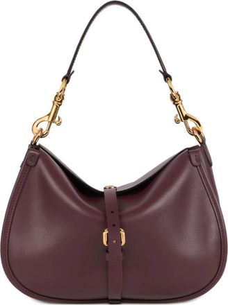 Etro Bordeaux Schoudertas met Metalen Gesp - Dames - Schoudertassen - Bruin - ONE Size - Leer - Tassen