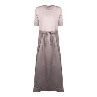 Herno Midi Dresses, female, Multicolor, Size: M Dress In Glam Knit Effect And Techno Taffeta
