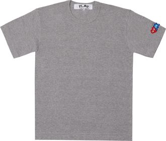 Comme Des Gar&ccedil;ons (WMNS) COMME des GARCONS PLAY FW25 Double Heart T-Shirt Grey AZ-T327-051-2