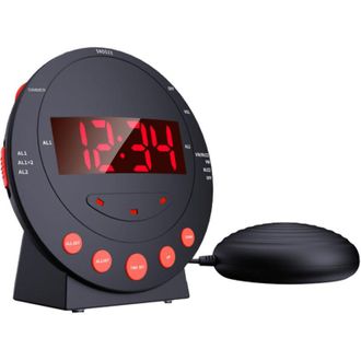 OEM Potente Despertador Con Vibrador De Cama, Luz Intermitente, Brillo Ajustable, Dos Configuraciones, Puerto De Carga Usb Y Pantalla Digital Led Para Per