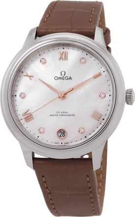 Omega De Ville Automatic Chronometer Diamond White Dial Ladies Watch 434.13.34.20.55.001