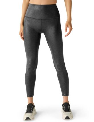 Beyond Yoga High Waisted Midi Legging In Black Foil