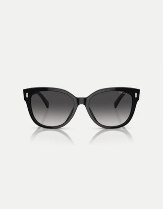 Ralph Lauren Ra5305u occhiali da sole cat-eye con lenti grigie in nero lucido