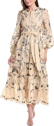 Marchesa Threadwork Voile Maxi Dress