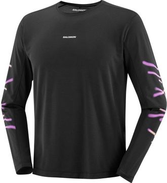 Salomon SHKout Core L/S Tee GFX Laufshirt f&uuml;r Herren | schwarz