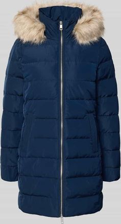 Tommy Hilfiger Slim Fit Daunenmantel mit abnehmbarem Kunstpelzbesatz in Marine, Größe XXL