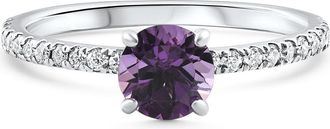 Pompeii3 1Ct Amethyst & Diamond Anniversary Engagement Fashion Ring 10k Gold Lab Grown