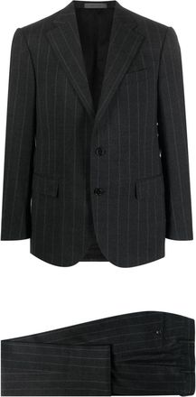 Corneliani pinstripe-pattern single-breasted suit - men - Virgin Wool/Elastane/Cupro - 50 - Grey