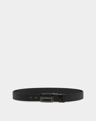 Bally Iconic Buckle Adjustable And Reversible Belt in Leather in Black at Nordstrom, Size 120