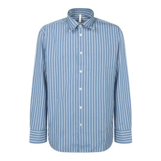 Sunflower Zonnebloem Shirt met Lange Mouwen - Heren - Casual Overhemden - Blauw - L - Overhemden