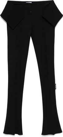 Off-white belt-detail slim-fit trousers - women - Elastane/Polyamide/Viscose - 40 - Black