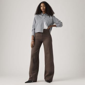 Levi's Ribcage Wide Leg Trousers - Womens - 23X30 - Brown