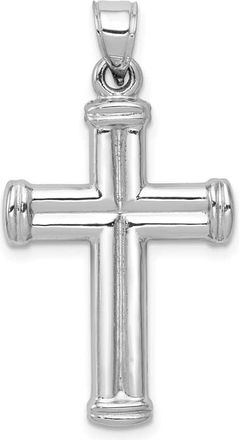 Diamond2Deal 14k White Gold Hollow Cross Pendant