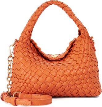 Dune London Dinkydeliberate Woven Top Handle Bag in Orange at Nordstrom