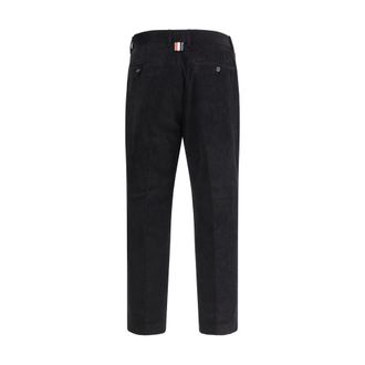 Thom Browne Mens Tightly Woven Corduroy Chino Black Cotton